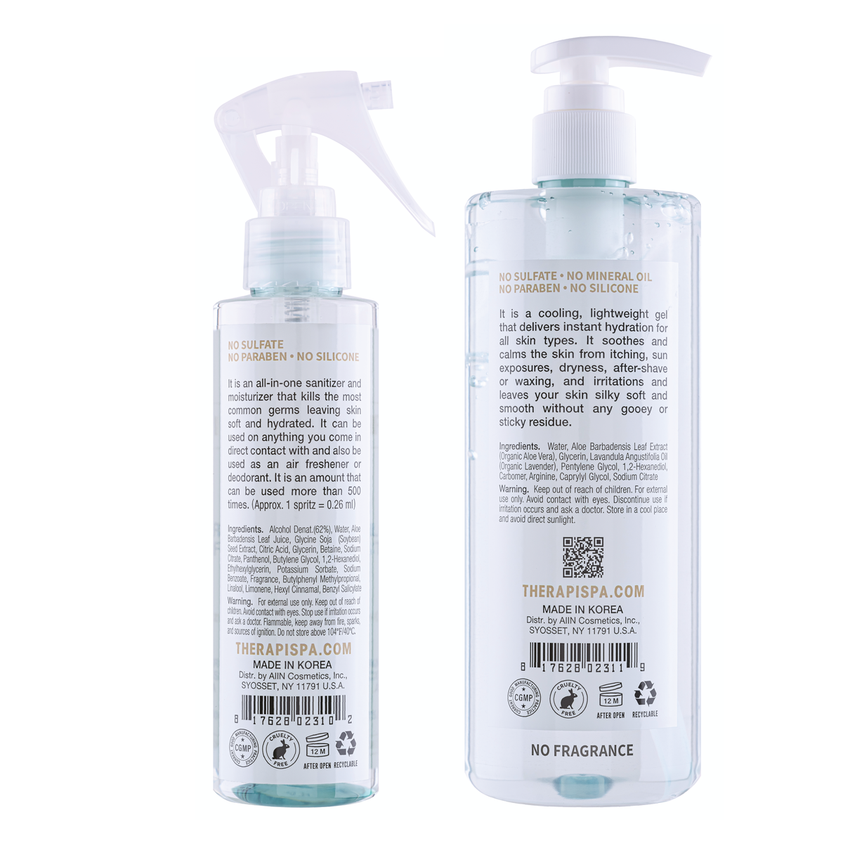 Organic Aloe Vera Sanitizing &amp; Moisturizing / Bundle